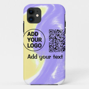 Simple minimal q r code add logo scan code name te Case-Mate iPhone case