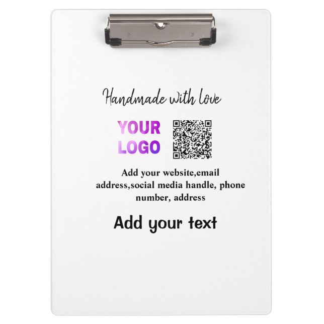 Simple minimal q r code add logo scan code name te clipboard (Front)