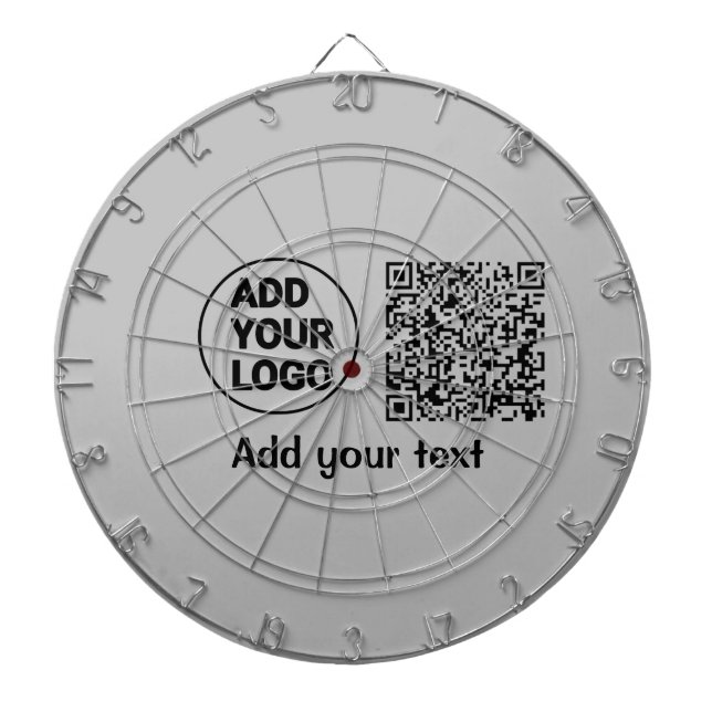 Simple minimal q r code add logo scan code name te dartboard (Front)