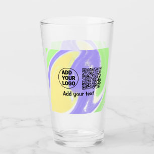 Simple minimal q r code add logo scan code name te glass