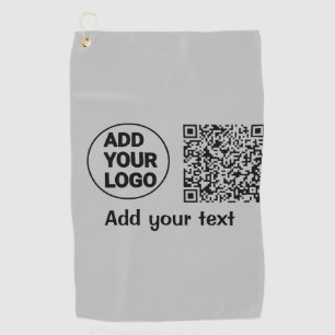 Simple minimal q r code add logo scan code name te golf towel
