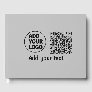 Simple minimal q r code add logo scan code name te guest book