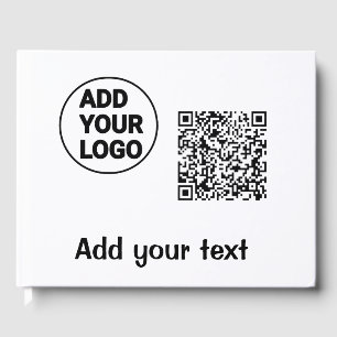 Simple minimal q r code add logo scan code name te guest book