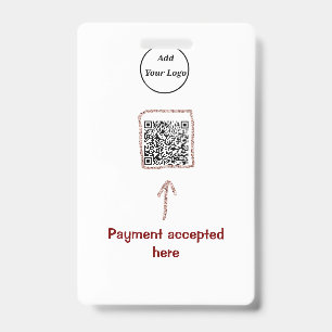 Simple minimal q r code add logo scan code name te ID badge