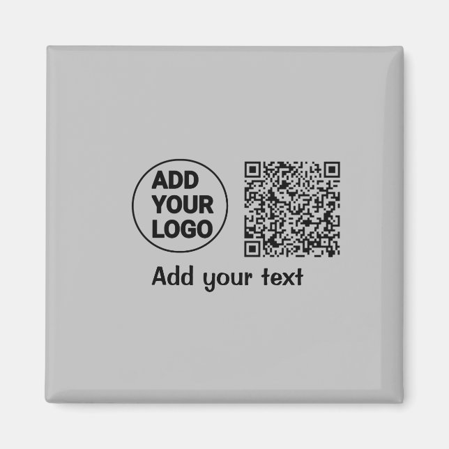 Simple minimal q r code add logo scan code name te magnet (Front)