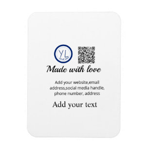 Simple minimal q r code add logo scan code name te magnet