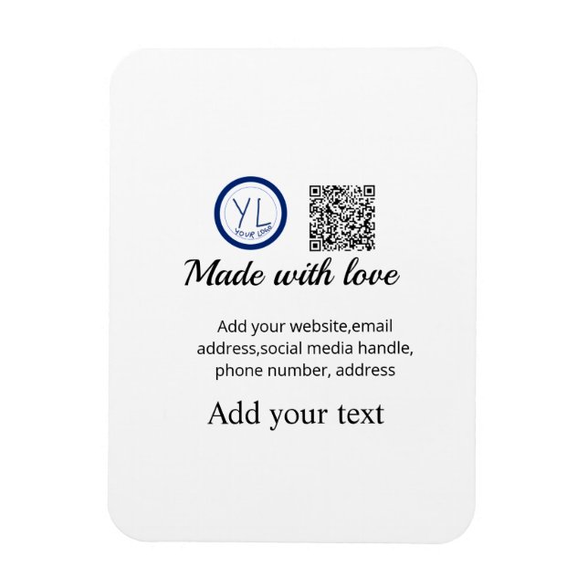 Simple minimal q r code add logo scan code name te magnet (Vertical)
