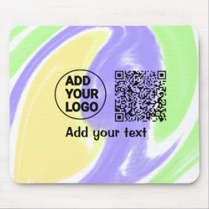 Simple minimal q r code add logo scan code name te mouse pad