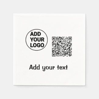 Simple minimal q r code add logo scan code name te napkin