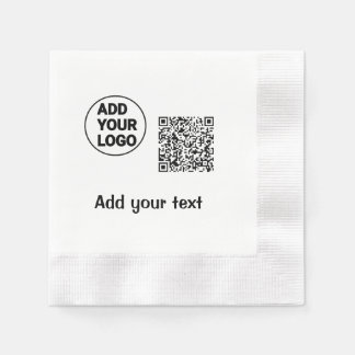 Simple minimal q r code add logo scan code name te napkin