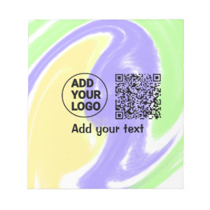 Simple minimal q r code add logo scan code name te notepad