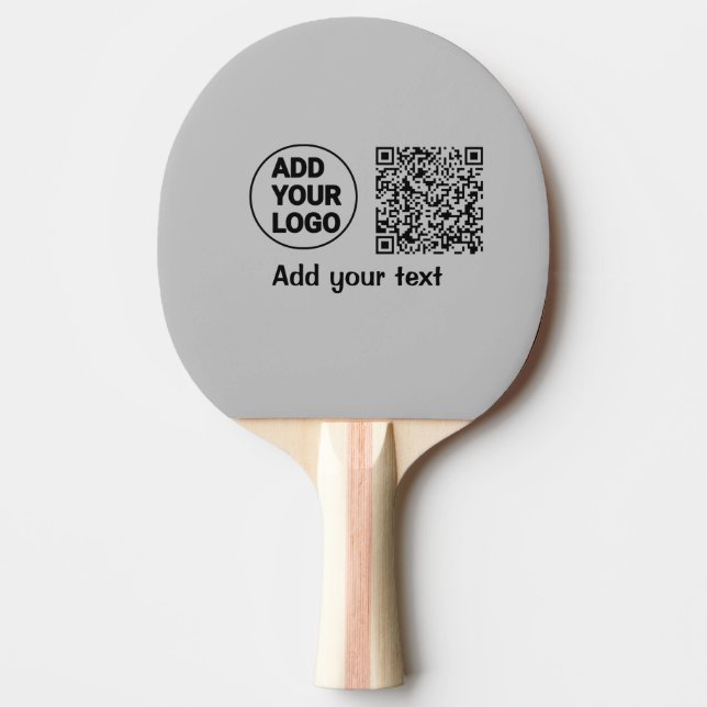 Simple minimal q r code add logo scan code name te ping pong paddle (Front)