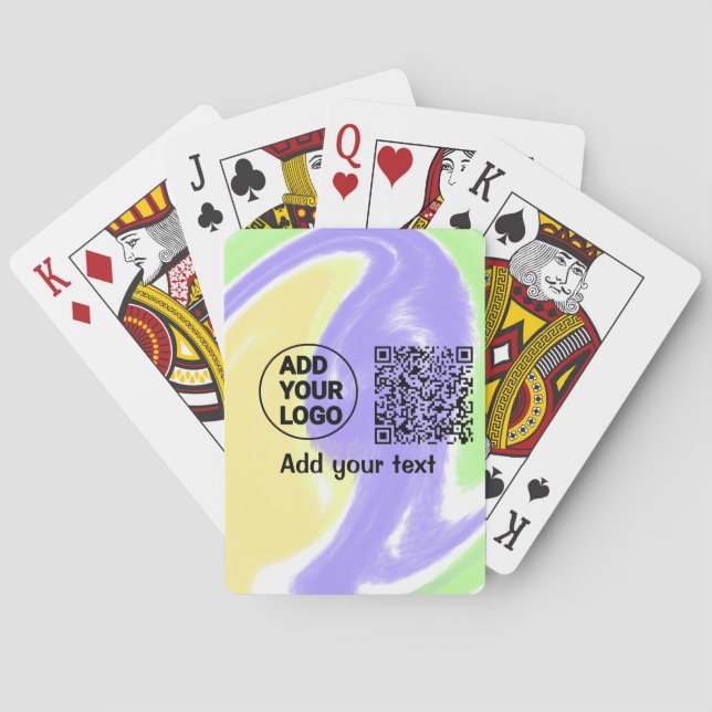 Simple minimal q r code add logo scan code name te playing cards (Back)