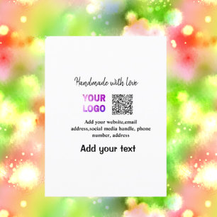 Simple minimal q r code add logo scan code name te postcard