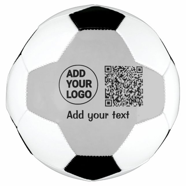 Simple minimal q r code add logo scan code name te soccer ball (Front)