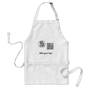 Simple minimal q r code add logo scan code name te standard apron