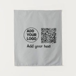Simple minimal q r code add logo scan code name te tapestry