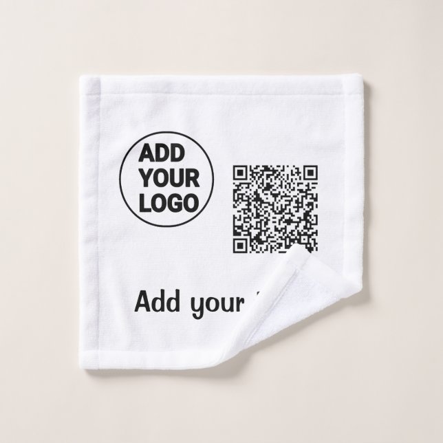 Simple minimal q r code add logo scan code name te wash cloth (Wash Cloth)