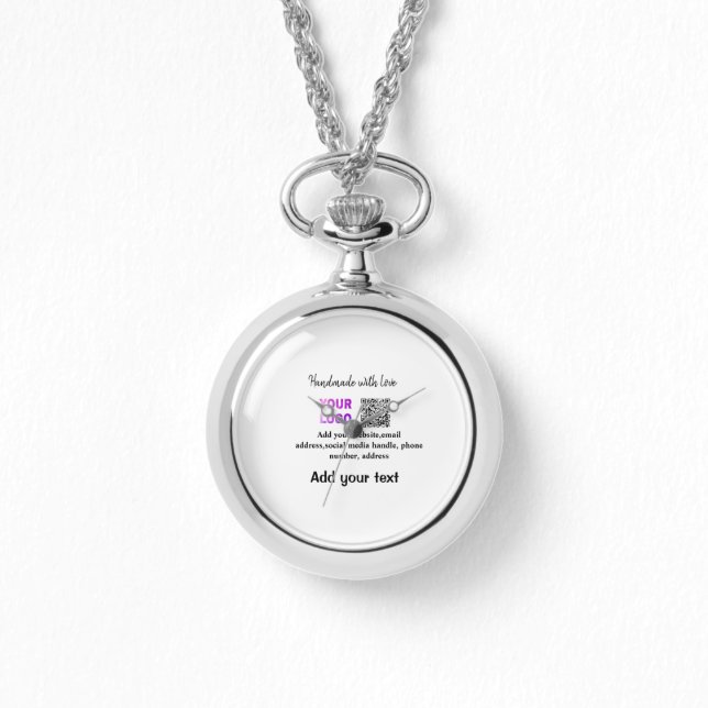 Simple minimal q r code add logo scan code name te watch (Front)