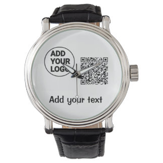 Simple minimal q r code add logo scan code name te watch