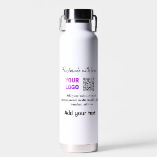 Simple minimal q r code add logo scan code name te water bottle