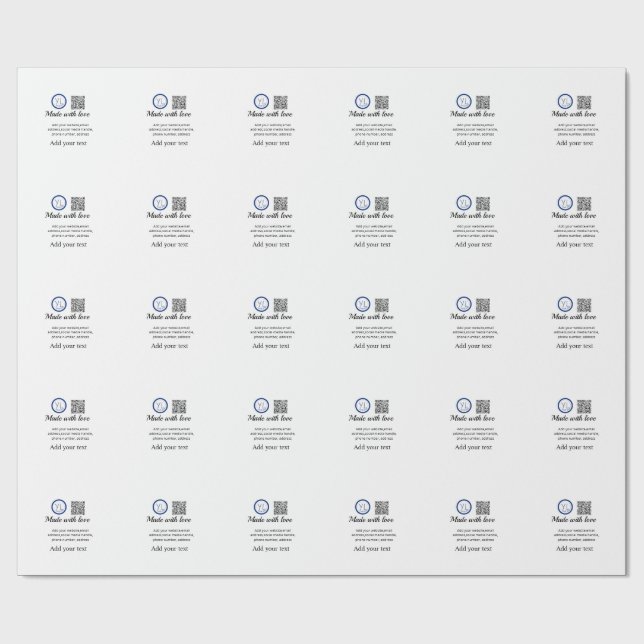 Simple minimal q r code add logo scan code name te wrapping paper (Flat)