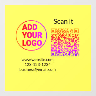 Simple minimal q r code add logo scan code name we