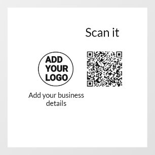 Simple minimal q r code add logo scan code name we