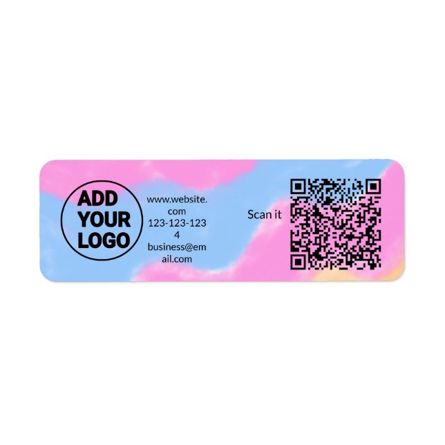 Simple minimal q r code add logo scan code name we (Front)