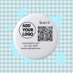Simple minimal q r code add logo scan code name we 6 cm round badge<br><div class="desc">Design</div>