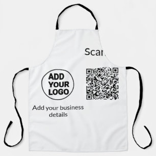 Simple minimal q r code add logo scan code name we apron
