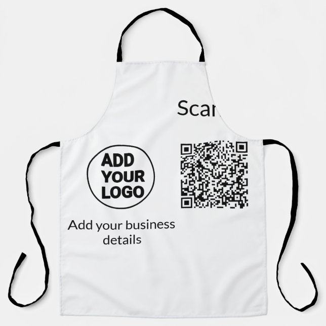Simple minimal q r code add logo scan code name we apron (Front)