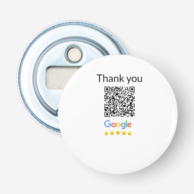 Simple minimal q r code add logo scan code name we bottle opener (Front)