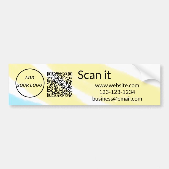 Simple minimal q r code add logo scan code name we bumper sticker (Front)