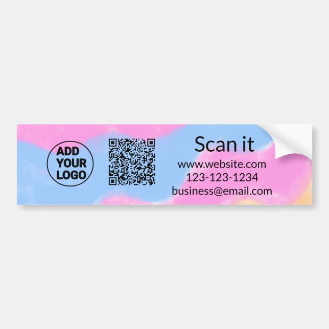 Simple minimal q r code add logo scan code name we bumper sticker (Front)