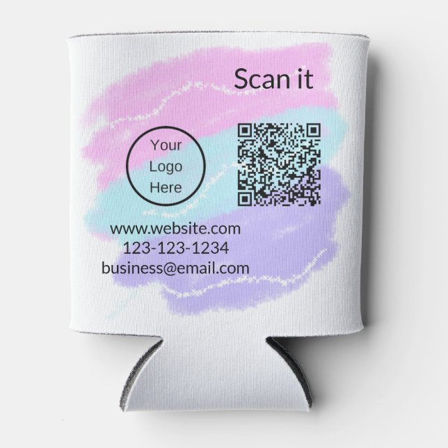 Simple minimal q r code add logo scan code name we can cooler (Front)