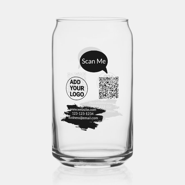 Simple minimal q r code add logo scan code name we can glass (Front)
