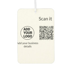 Simple minimal q r code add logo scan code name we car air freshener