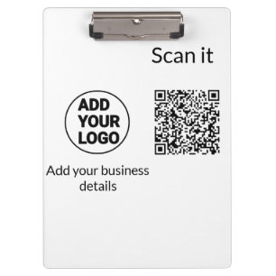 Simple minimal q r code add logo scan code name we clipboard