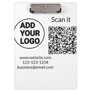 Simple minimal q r code add logo scan code name we clipboard