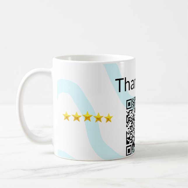 Simple minimal q r code add logo scan code name we coffee mug (Left)