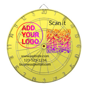 Simple minimal q r code add logo scan code name we dartboard