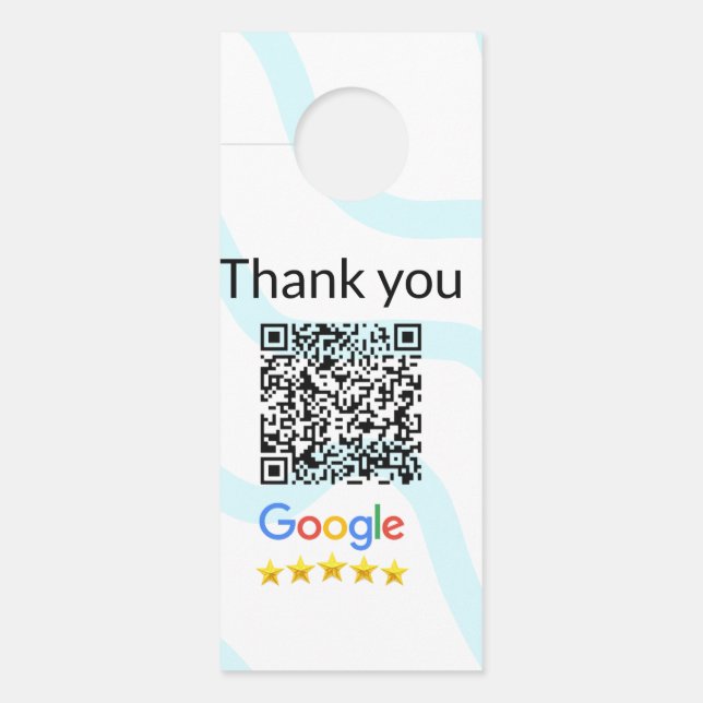 Simple minimal q r code add logo scan code name we door hanger (Front)