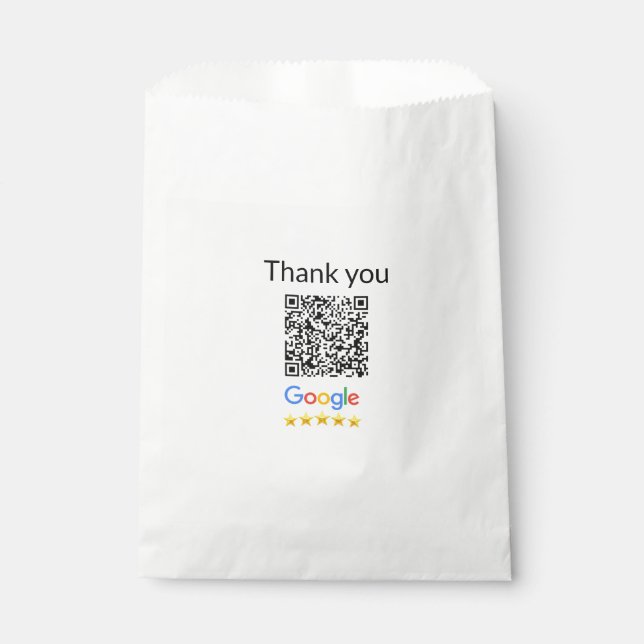Simple minimal q r code add logo scan code name we favour bags (Front)