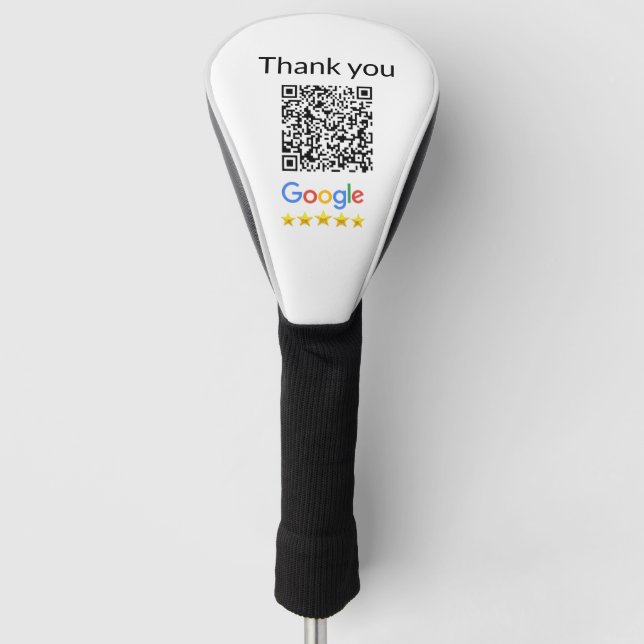 Simple minimal q r code add logo scan code name we golf head cover (Front)