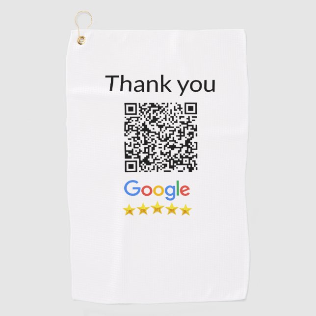 Simple minimal q r code add logo scan code name we golf towel (Front)