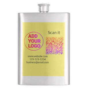 Simple minimal q r code add logo scan code name we hip flask