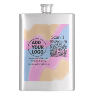 Simple minimal q r code add logo scan code name we hip flask