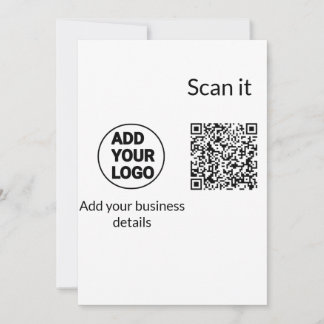 Simple minimal q r code add logo scan code name we holiday card