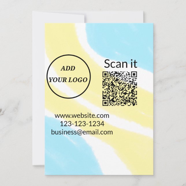 Simple minimal q r code add logo scan code name we invitation (Front)